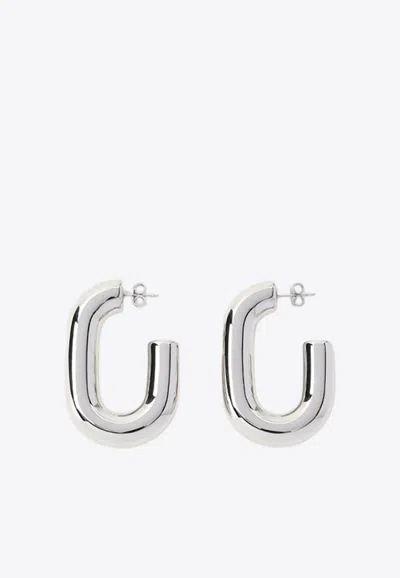 Rabanne Xl Link Hoops Earrings In Silver
