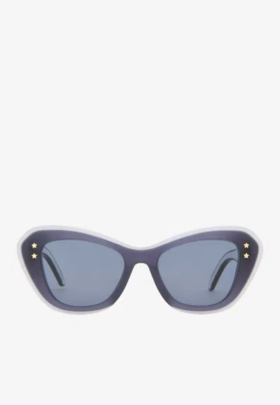 Dior Eyewear Butterfly Frame Sunglasses In Blue