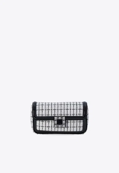 Roger Vivier Elegant Two-tone Mini Clutch With Strass Buckle In White
