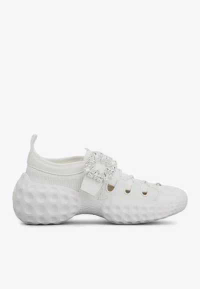 Shop Roger Vivier Viv' Run Low-top Trekky Sneakers In White