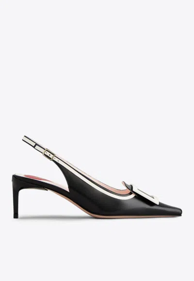Roger Vivier Slingback Dã©colletã© Viv In Black