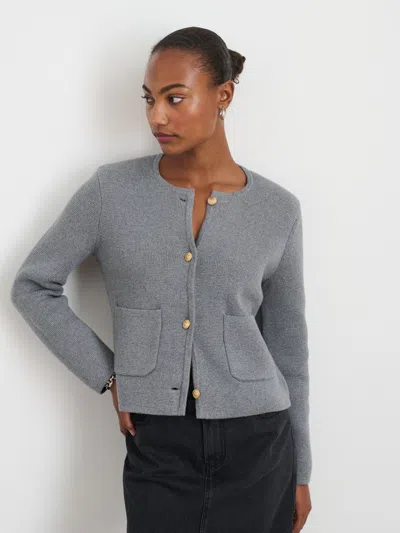Alex Mill Paris Sweater Jacket In Grey Shadow