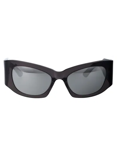 Balenciaga Gray Cat-eye Sunglasses In Black