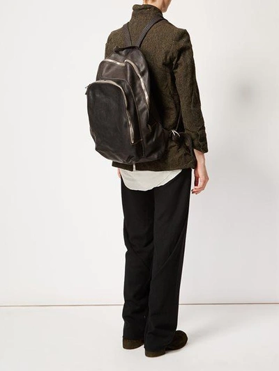 Shop Guidi Double Zipped Backpack - Black