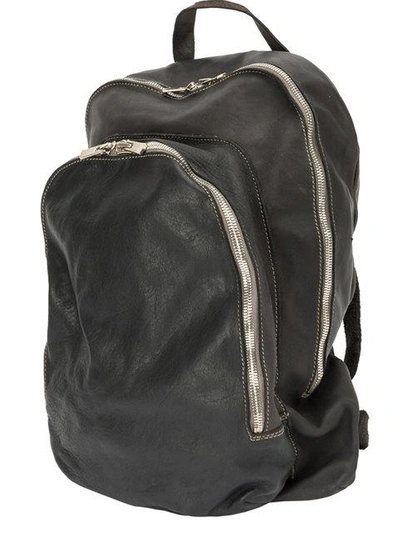 Shop Guidi Double Zipped Backpack - Black