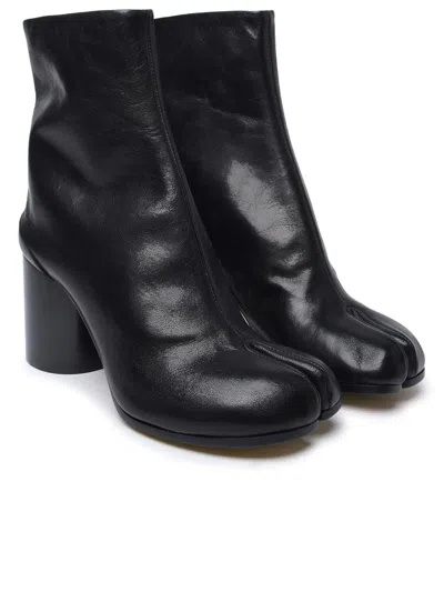 Maison Margiela Block Heel Leather Round Toe Boots