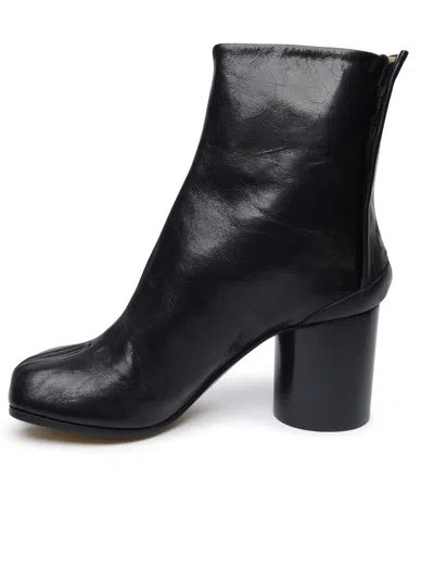 Maison Margiela Block Heel Leather Round Toe Boots