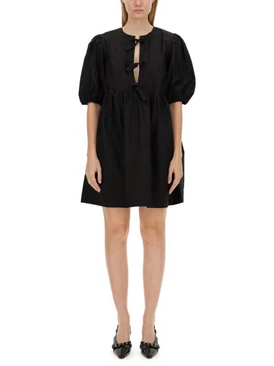 Shop Ganni Short Dress In Black