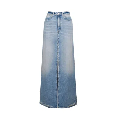 Icon Denim Woman Denim Skirt Blue Size 31 Cotton In Blue