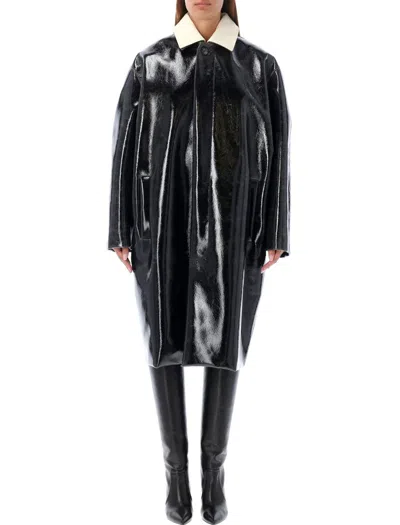 Philosophy Di Lorenzo Serafini Single-breasted Coat With A Trim In Black