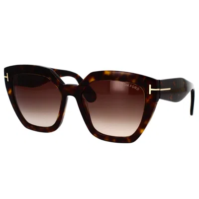 Tom Ford Eyewear Esme Oversized Frame Sunglasses In Brown