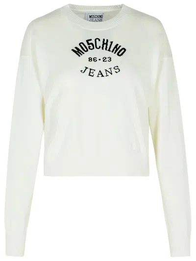 Moschino White Crewneck Sweater
