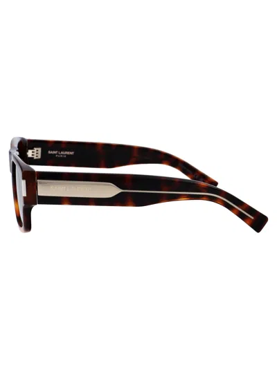 Saint Laurent Havana Crystal Black Acetate Sunglasses