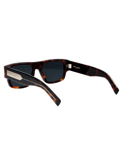 Saint Laurent Havana Crystal Black Acetate Sunglasses