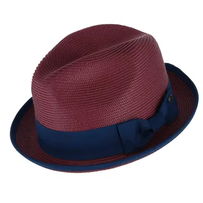 Epoch Hats Company Men's Fedora With Contrast Band And Trim In White