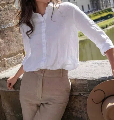 Sauths Mari Linen Shirt In White In White