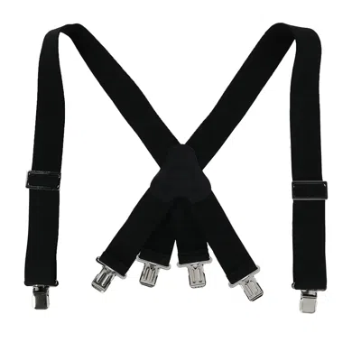 Ctm Men's Elastic Clip-end 2 Inch Fireman Suspenders In Black