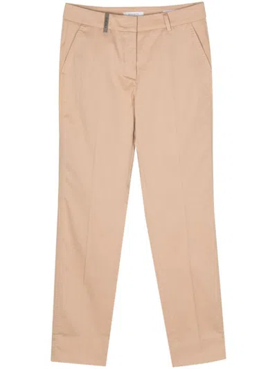 Peserico 4718 Tailored Trousers In Brown