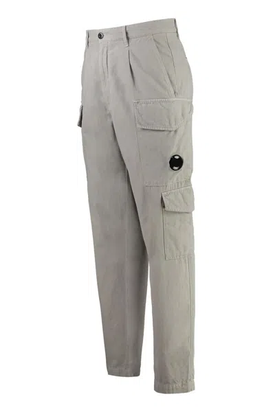 C.p. Company Lens-detail Cargo Pants In Grey