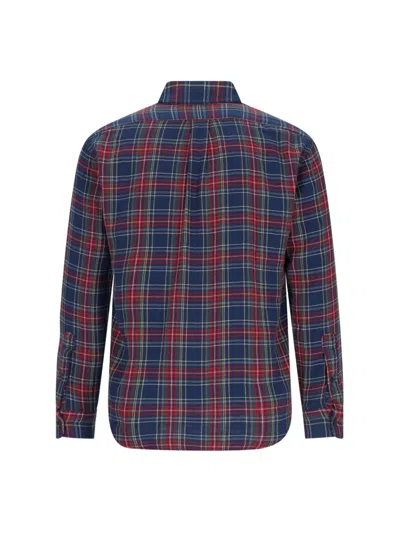 Polo Ralph Lauren Collared Cuffed Plaid Shirt In Blue