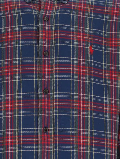 Polo Ralph Lauren Collared Cuffed Plaid Shirt In Blue