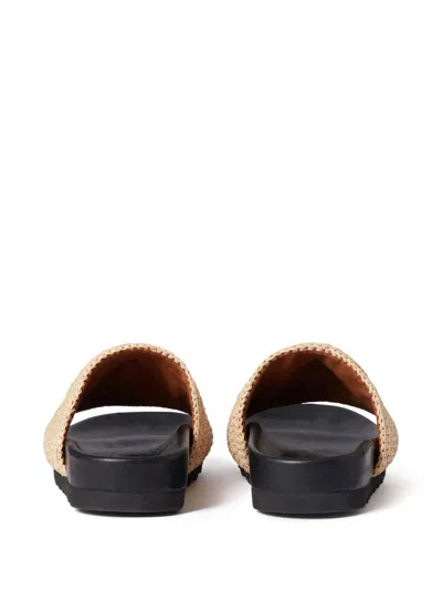Stella Mccartney Woven Slides In Neutral