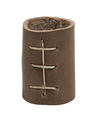 Ag10 Alberto Gallinari Leather And Silver Ring