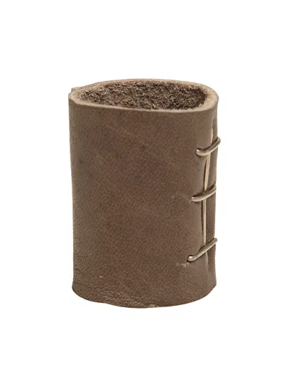 Ag10 Alberto Gallinari Leather And Silver Ring