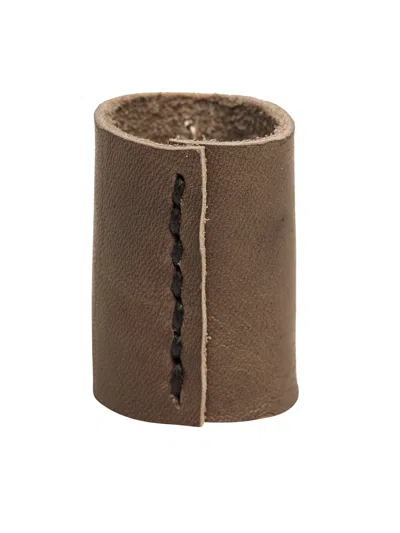 Ag10 Alberto Gallinari Leather And Silver Ring