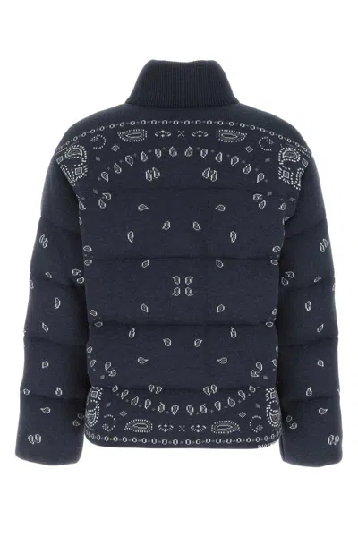 Alanui Down Jacket Wool Concealed Drawstring In Blue