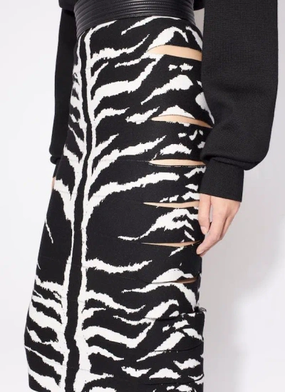 Alaïa Zebra-print Pencil Skirt With Cutout Detail