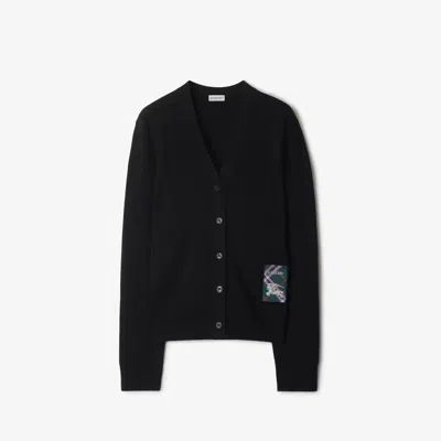 Burberry Black Cardigan In Black