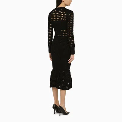 Alexander Mcqueen Alexander Mc Queen Black Knitted Midi Dress