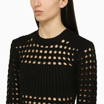 Alexander Mcqueen Alexander Mc Queen Black Knitted Midi Dress