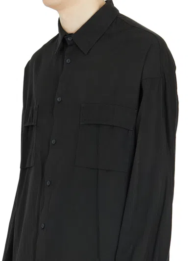 Andrea Ya'aqov Men's Cupro And Cotton Oversized Shirt With Classic Collar And Front Button Closure