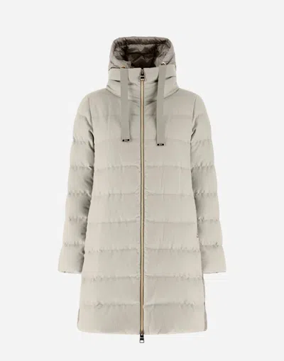 Herno Jacket In Cashmere, Silk And Nylon Ultralight In Beige