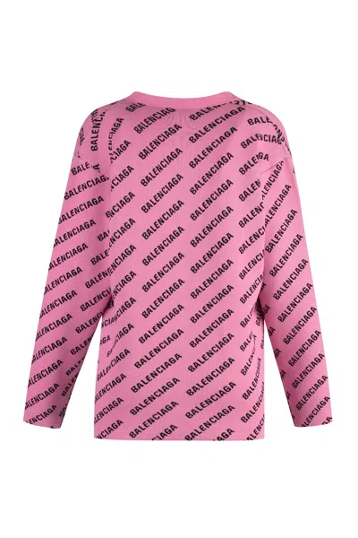 Balenciaga Logo V-neck Ribbed Knit Cardigan