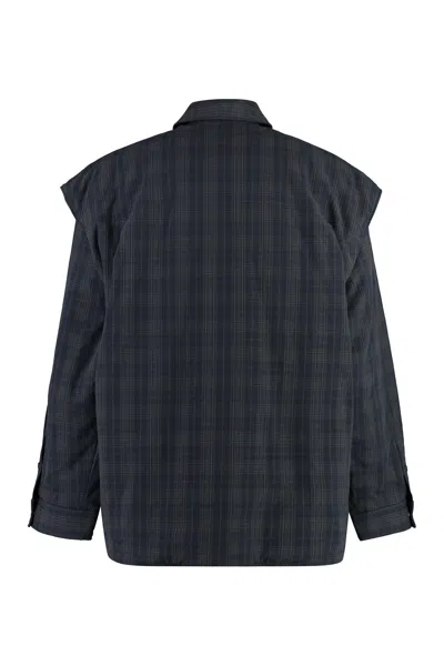 Balenciaga Grey Cotton Overshirt With Removable Sleeves For Men