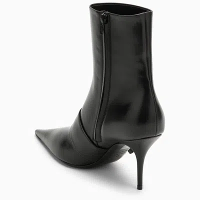 Balenciaga Women Leather Ankle Boots With Maxi Buckle In Black