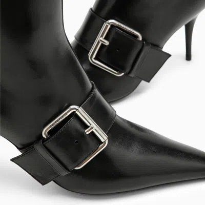 Balenciaga Women Leather Ankle Boots With Maxi Buckle In Black
