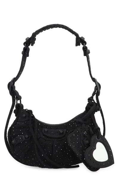 Balenciaga Women Embellished Denim Le Cagole Xs Shoulder Bag