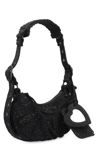 Balenciaga Women Embellished Denim Le Cagole Xs Shoulder Bag