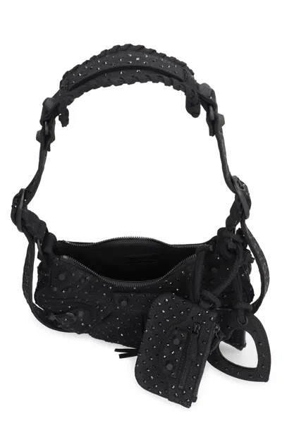 Balenciaga Women Embellished Denim Le Cagole Xs Shoulder Bag