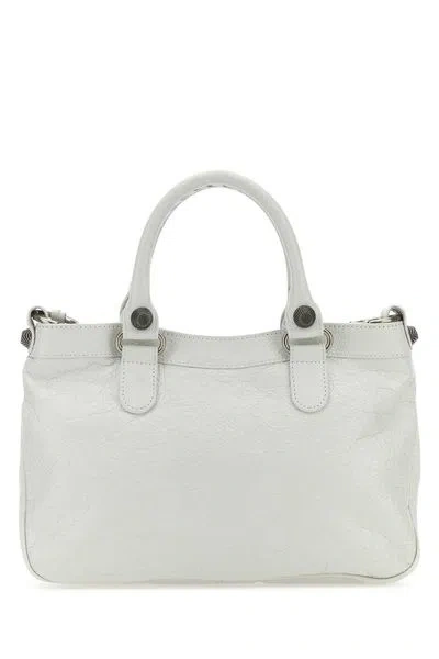 Balenciaga Women's Neo Cagole Leather Tote In White