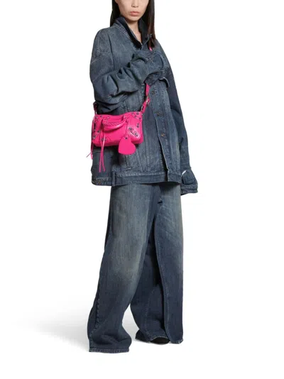 Balenciaga Fuchsia Neo Cagole Small Satchel Bag In Pink