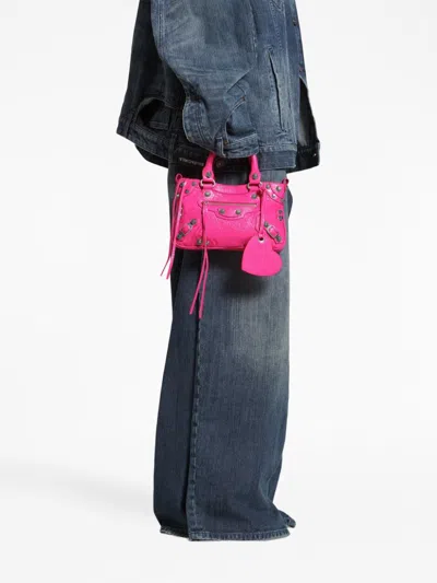 Balenciaga Fuchsia Neo Cagole Small Satchel Bag In Pink
