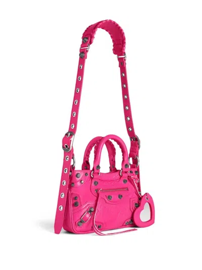 Balenciaga Fuchsia Neo Cagole Small Satchel Bag In Pink