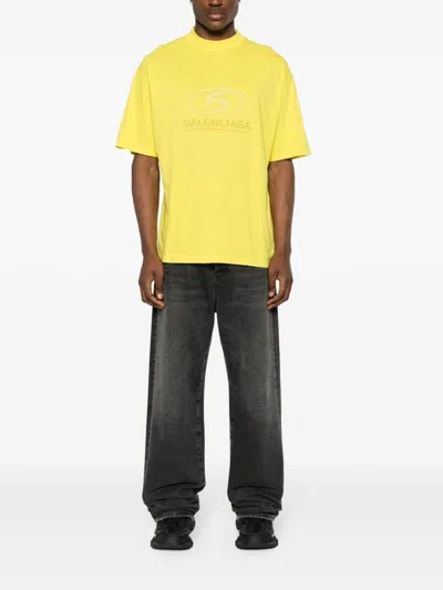 Balenciaga Bright Yellow Surfer T-shirt For Men