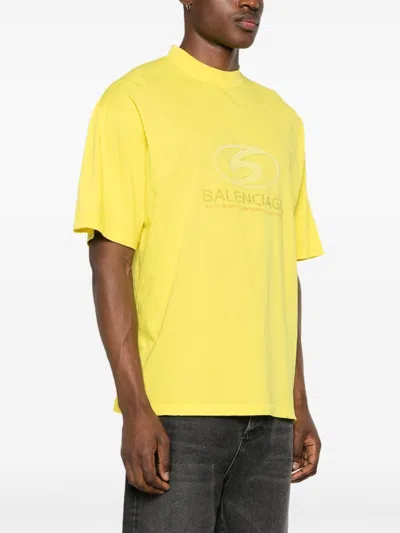 Balenciaga Bright Yellow Surfer T-shirt For Men