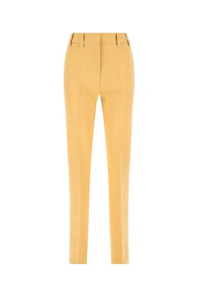 Quira Wool Trousers With Back Pockets And Belt Loops In Orange